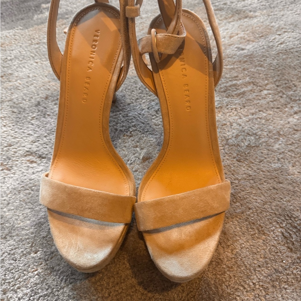 Veronica Beard Beige Suede Sandals
